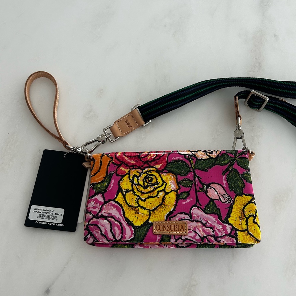 Consuela Vibrant Floral Crossbody Bag - Pink and Yellow - Picture 5 of 5